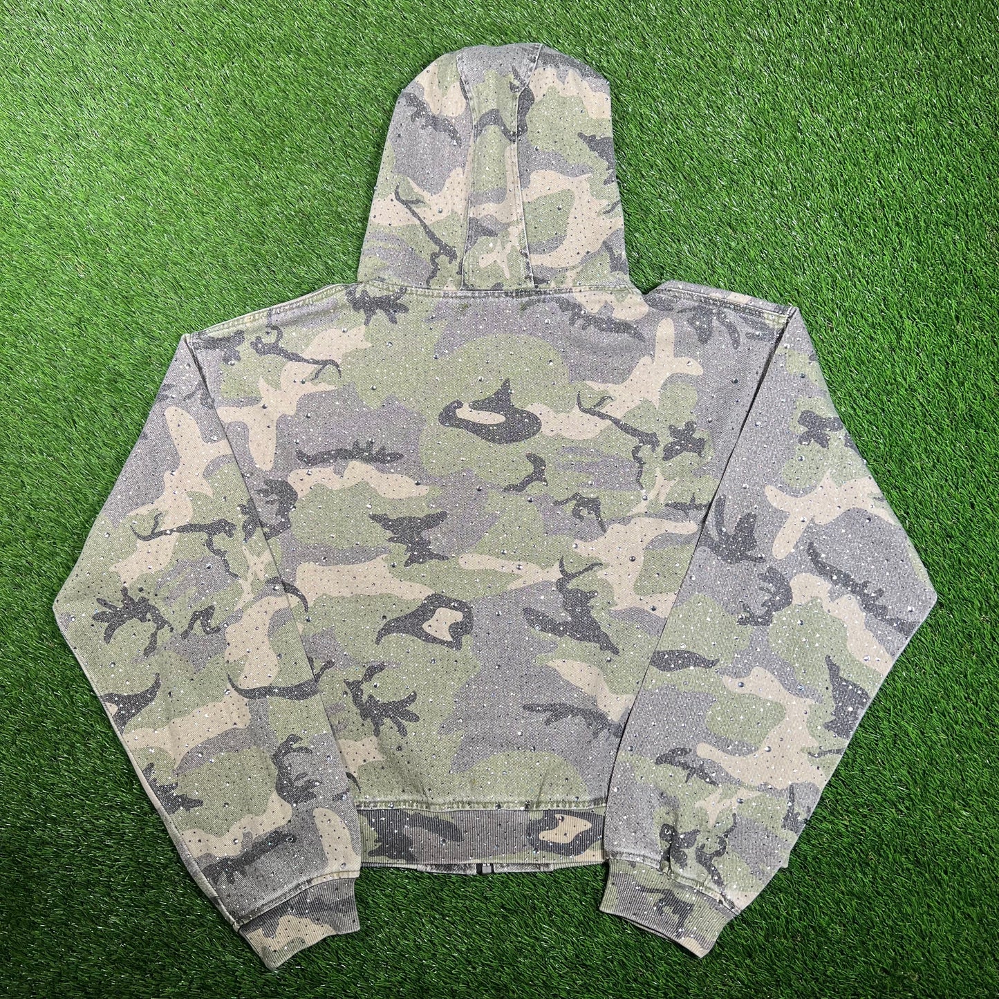 Vale Crystal Green Camo Work Hooded Jacket Size Large NEW x15937