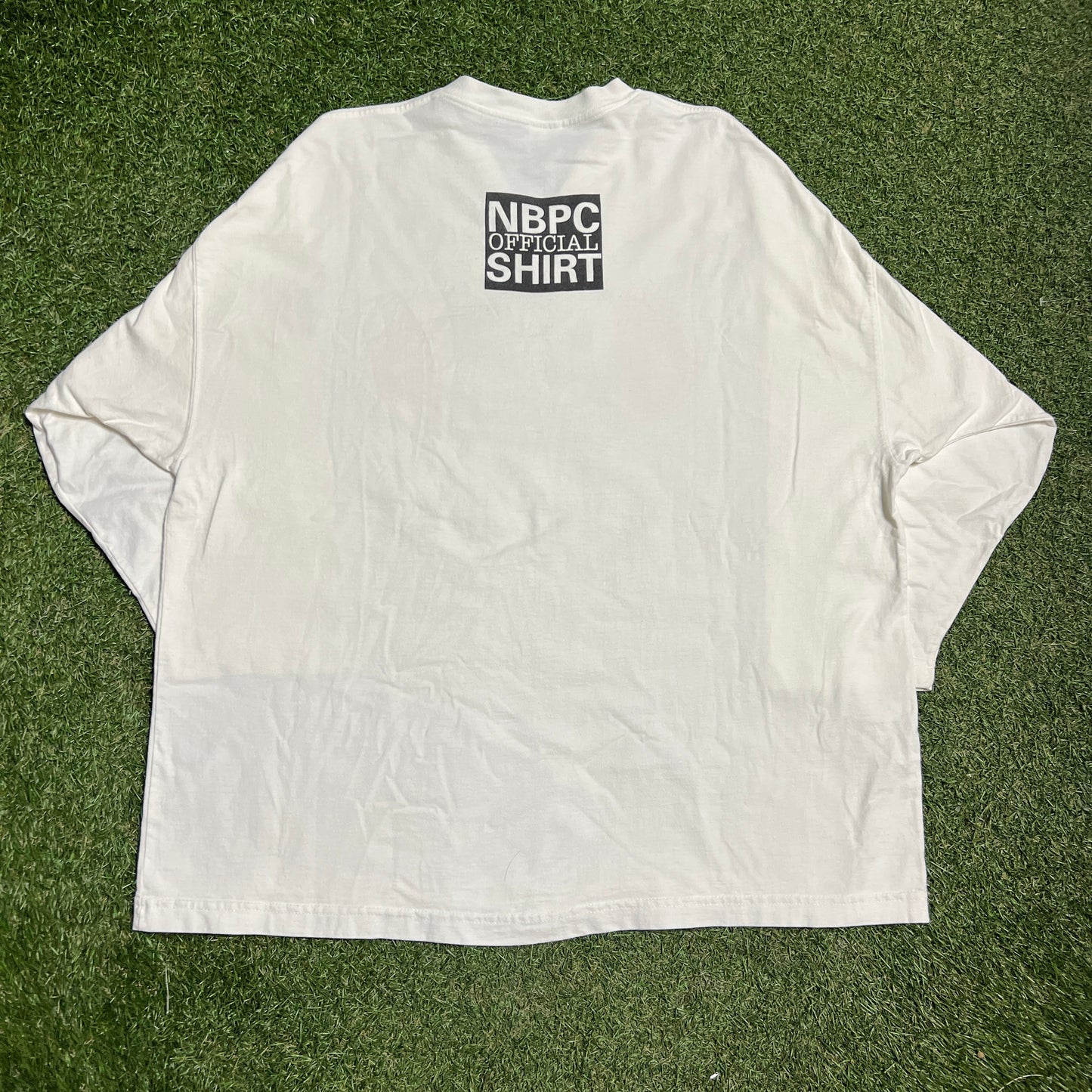 Y2K Def Jam Music Group V-Neck White Longsleeve Size XL USED v16073