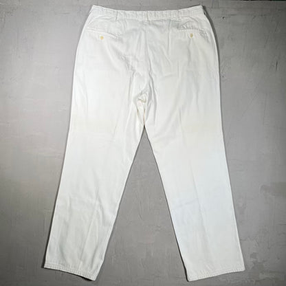 1990s Polo Ralph Lauren White PLeated Trousers Size 38 USED v20087