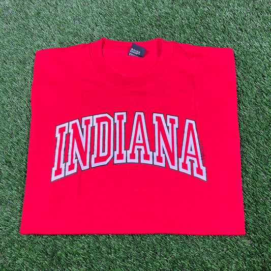 1989 Indiana University Red Tee Size XL USED v16862