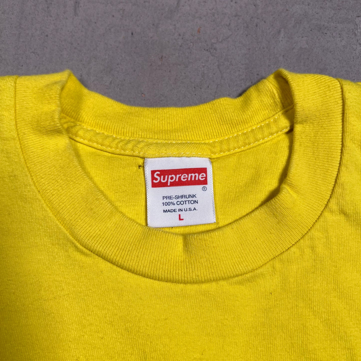 Supreme Ludens Yellow Tee Size Large USED x17635