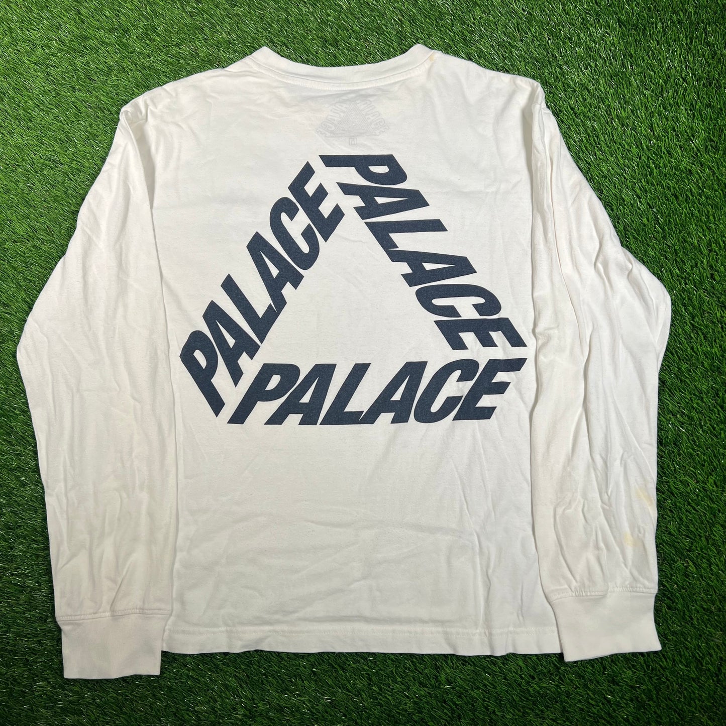 Palace White/Navy Tri Freg Longsleeve Size Medium USED x15819