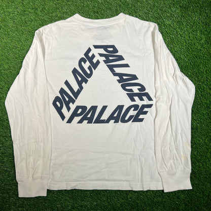 Palace White/Navy Tri Freg Longsleeve Size Medium USED x15819