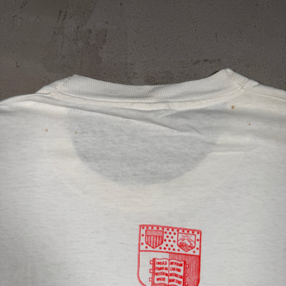 1991 Cornell University This Cost Dollar Bill White Tee Size XL USED v17966