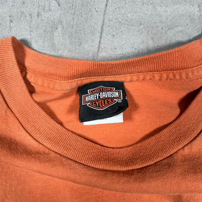 2008 Harley Davidson "105 Years" Orange Tee Size Large USED v20406