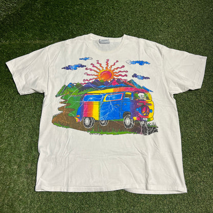 1994 Grateful Dead x The Mountain White Psychadelic Bus Tour Tee Size XL USED v16307