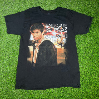 2011 Enrrique Iglesias Euphoria Tour Black Tee Size Medium USED v16558
