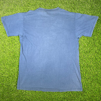 1999 New York Yankees Blue Logo Tee Size Medium USED v16995