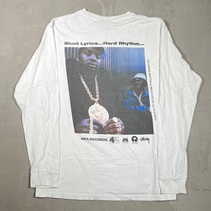 Stussy Eric B & Rakim "Move the Crowd" White Longsleeve Size Medium USED x18403