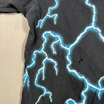 1990s American Thunder Native American Black Tee Size Large USED v17692