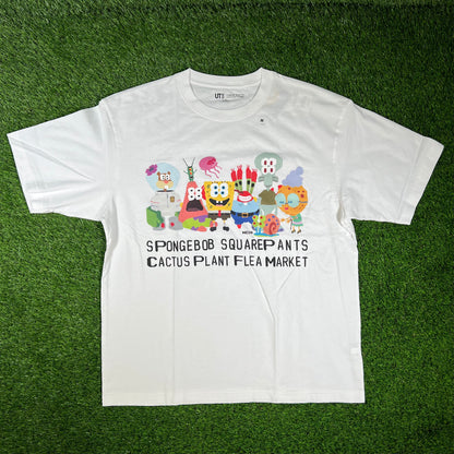 Uniqlo Spongebob Square Pants White Tee Size Medium NEW x14417