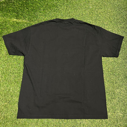 Y2K Porsche Black Logo Tee Size XL USED v16352