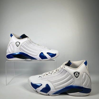 Jordan 14 White Hyper Royal (2020) Size 9 USED s20891