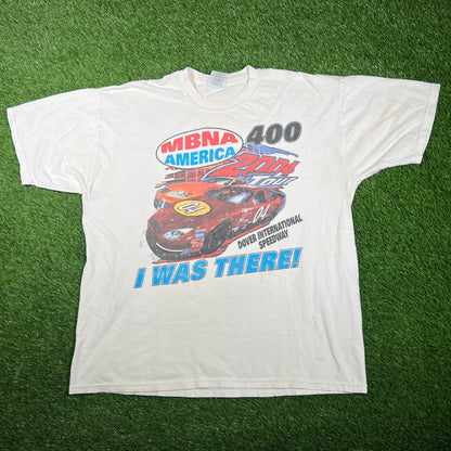 2004 MBNA America Speedway Nascar Racing White Tee Size XL USED v17432