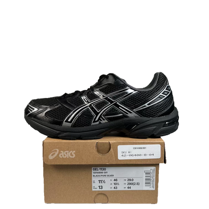 Asics Gel-1130 Black Pure Silver (2023) Size 11.5 USED s23538