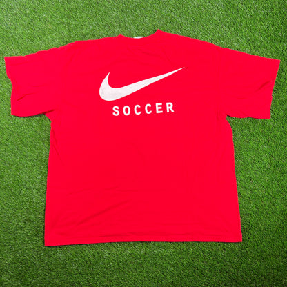 1996 Nike MLS Inaugural Game Red Tee Size XL USED v17967