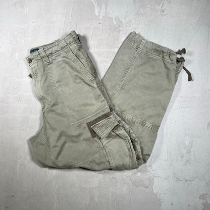 Y2K Abercrombie and Fitch Olive Green Heavyweight Cargo Pants Size 32 USED v20390