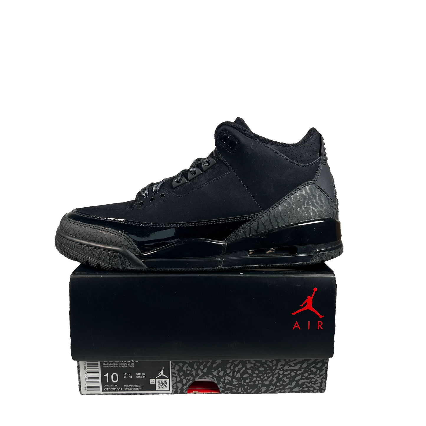 Jordan 3 Black Cay (2025) Size 10 USED s22255