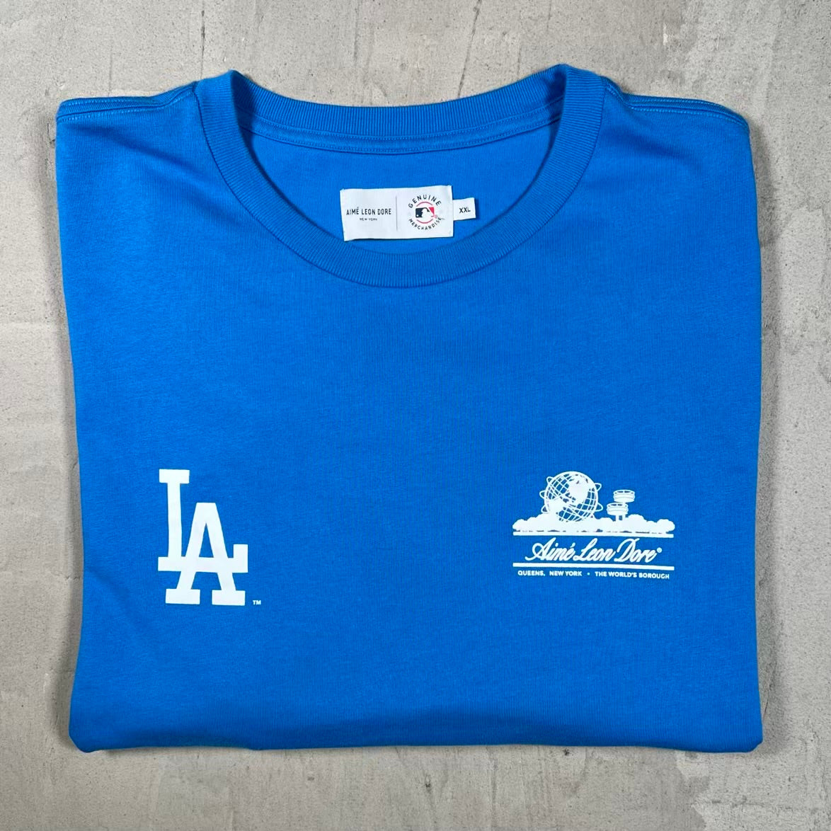 Aime Leon Dore Los Angeles Dodgers Bluye Tee (Cropped) Size XXL USED x18506