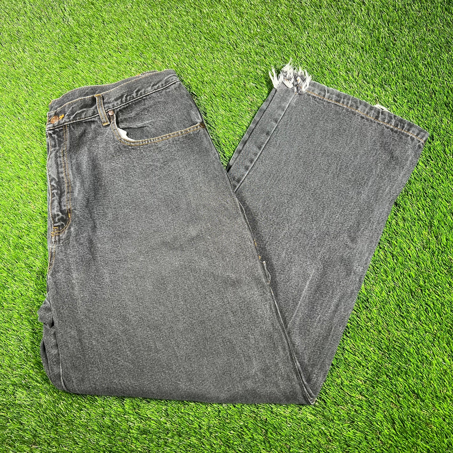 Y2K GodBody Washed Black Denim Jeans Size 40 USED v17024