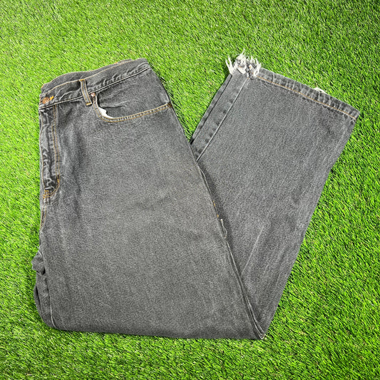 Y2K GodBody Washed Black Denim Jeans Size 40 USED v17024