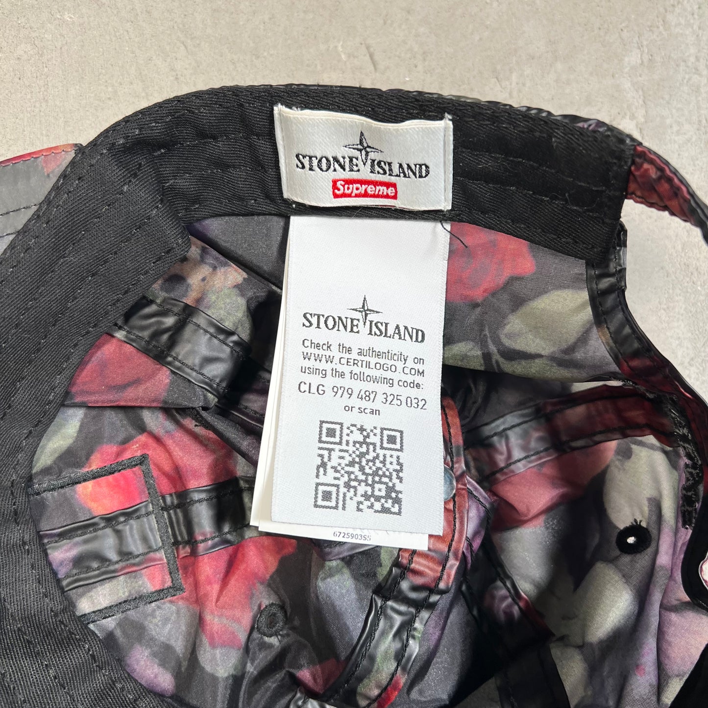 Supreme Stone Island Floral 6 Panel Hat USED x17621