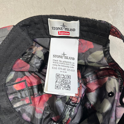 Supreme Stone Island Floral 6 Panel Hat USED x17621