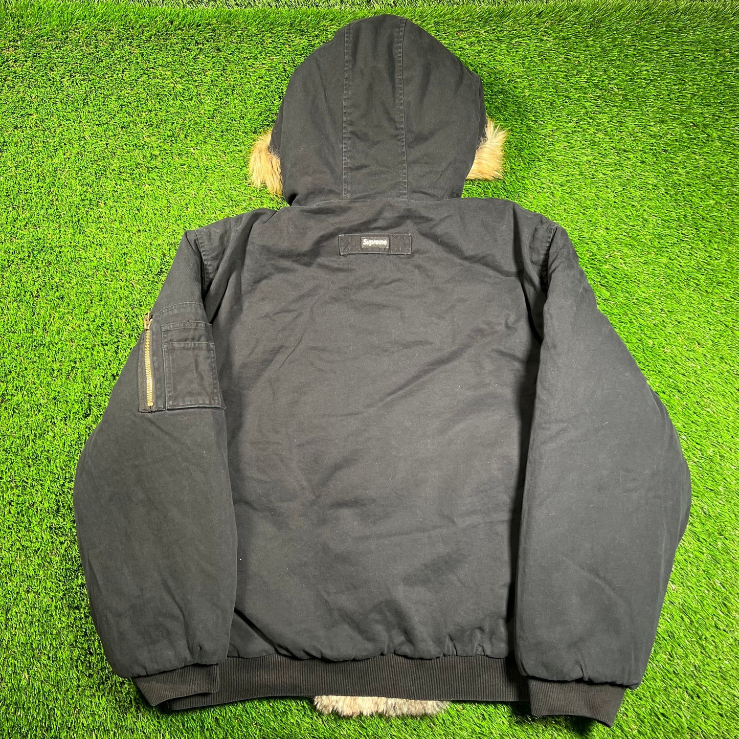 Supreme Reversible Faux Fur Black Hooded Work Jacket (2026) Size XL NEW x16530