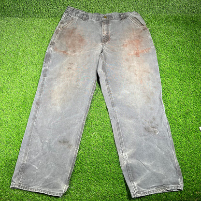 Y2K Carhartt Grey Cargo Pants Size 38 USED v16802