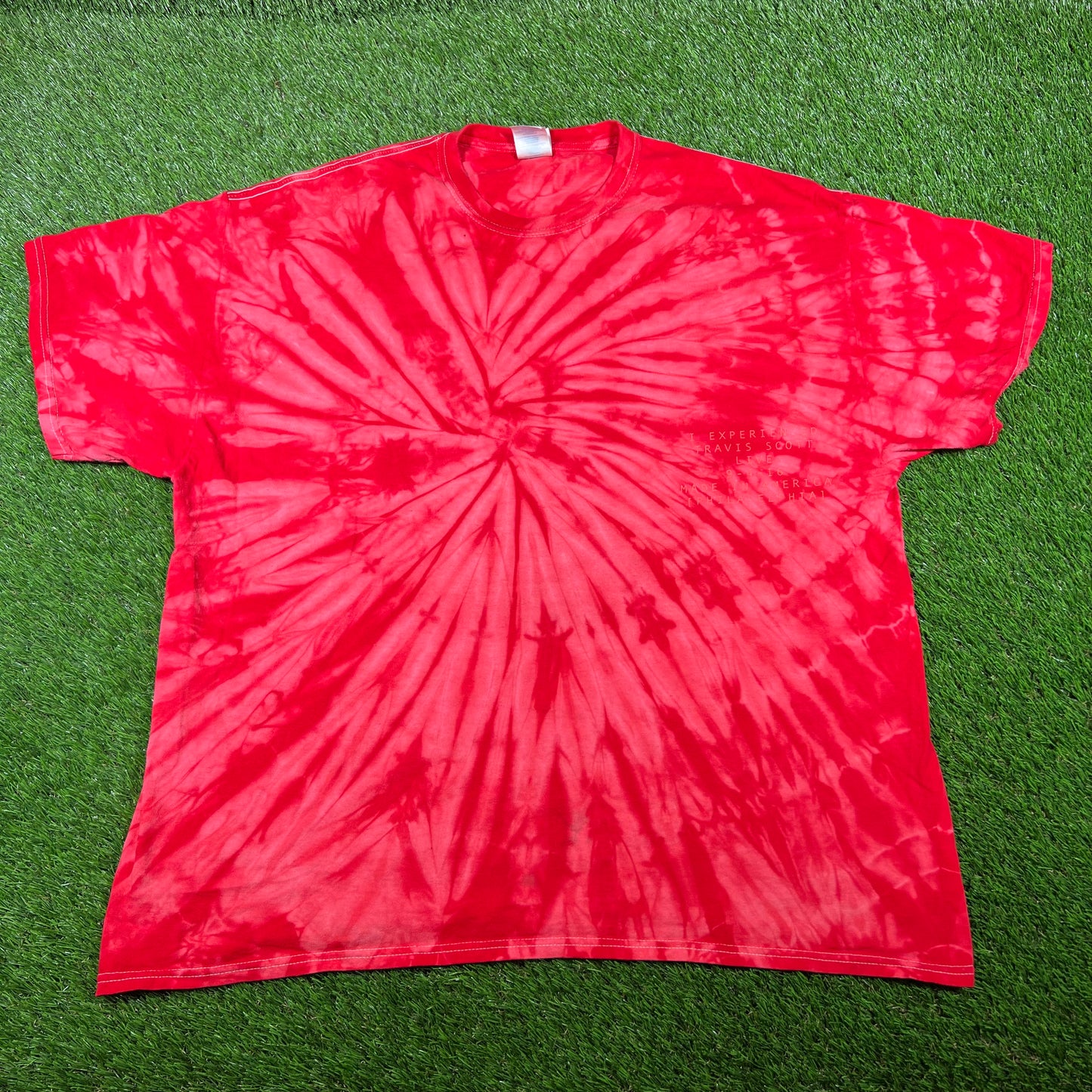 Travis Scott "Made in America" Red Tie Dye Tee Size XXL USED x14759