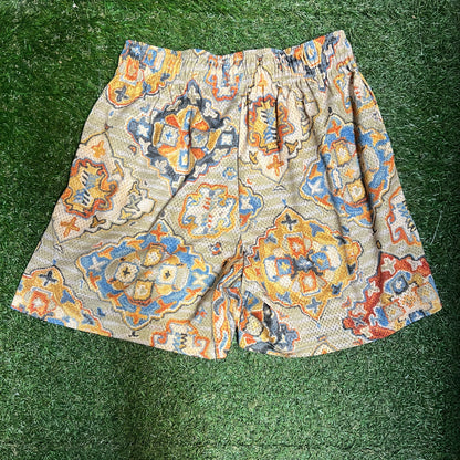Eric Emanuel Blue Logo Rug Pattern Shorts Size Medium USED x14036