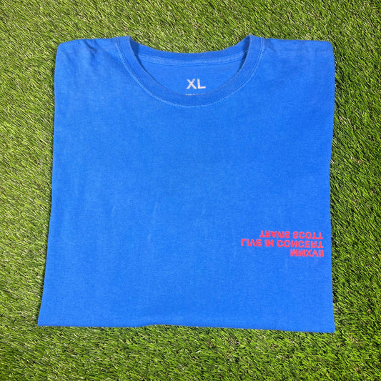 Travis Scott Birds Eye View 2017 Blue Tour Tee Size XL USED x14398