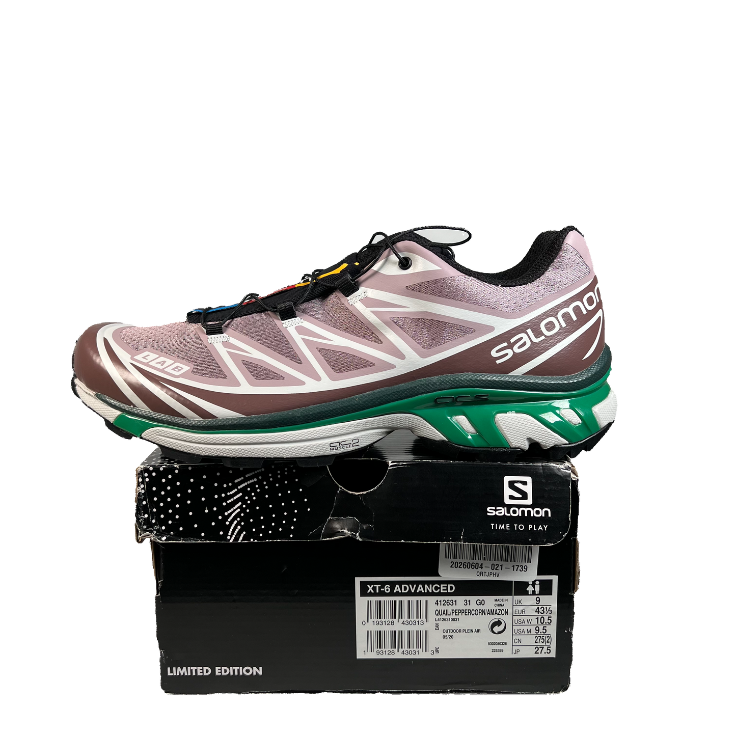 Salomon XT-6 Advanced Quail Peppercorn (2020) Size 9.5 USED s22236