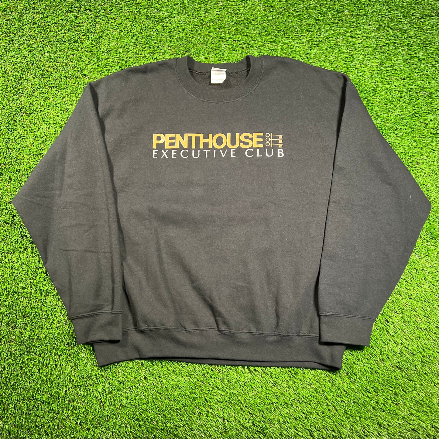 Y2K Penthouse Club Black Crewneck Size XL USED v18453
