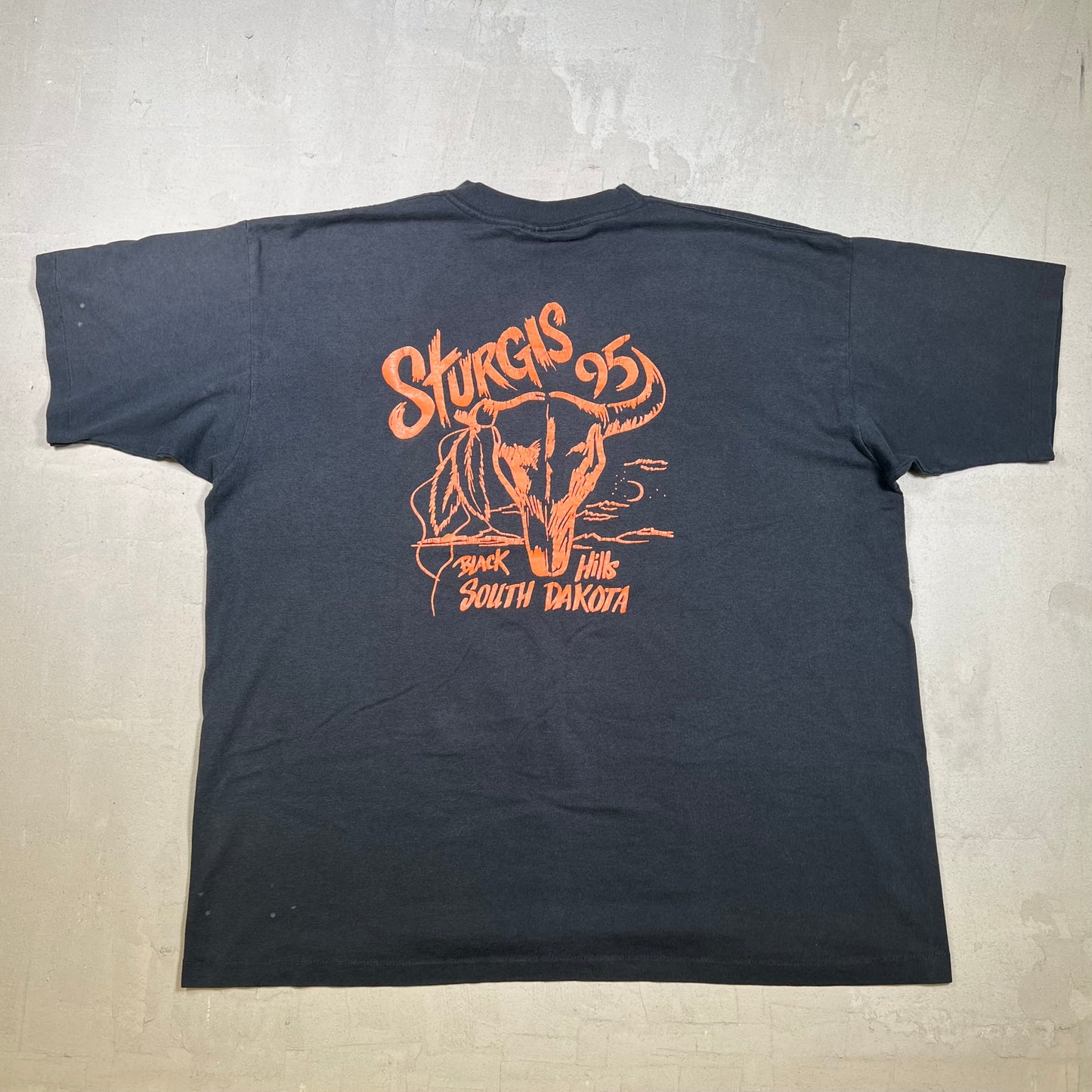 1995 Harley Davidson The Lone Wolf Sturgis Black Tee Size XL USED v19254