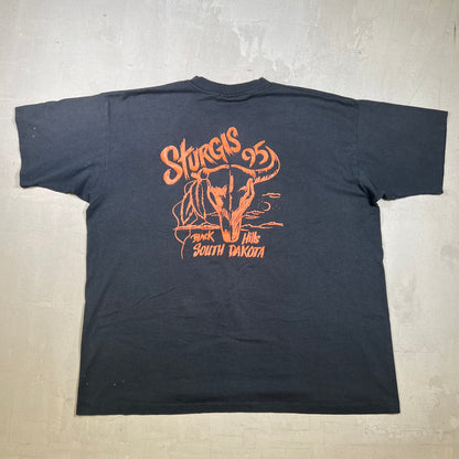 1995 Harley Davidson The Lone Wolf Sturgis Black Tee Size XL USED v19254