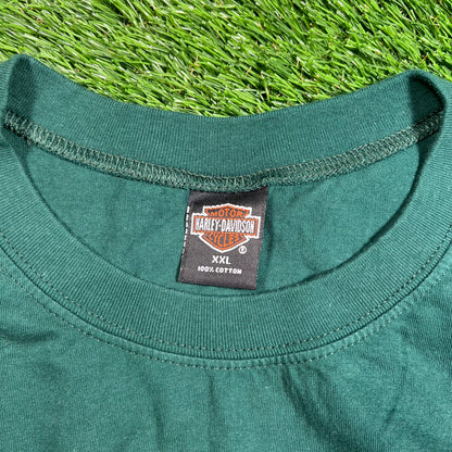 2000 Harley Davidson Big Twin Aruba Green Tee Size XXL USED v17824