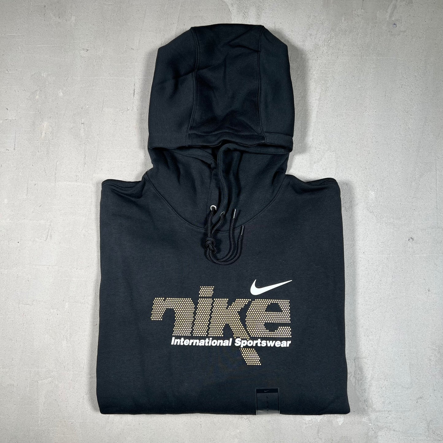 Nike "International Sportswear" Black Hoodie Size Large NEW v19065