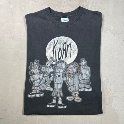 2001 Korn Sick and Twisted Glow in Dark Tour Black Tee Size XL USED v20408