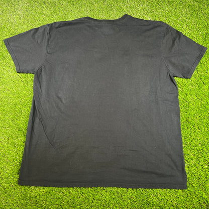 Homer Simpson Black Guitar Tee Size XL USED v16602
