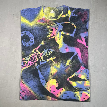 1990s AOP Lizard Tie Dye Tee Size Large USED v19194
