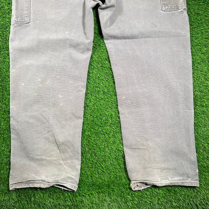 Carhartt Grey Double Knee Carpenter Pants Size 38x29 USED v18419