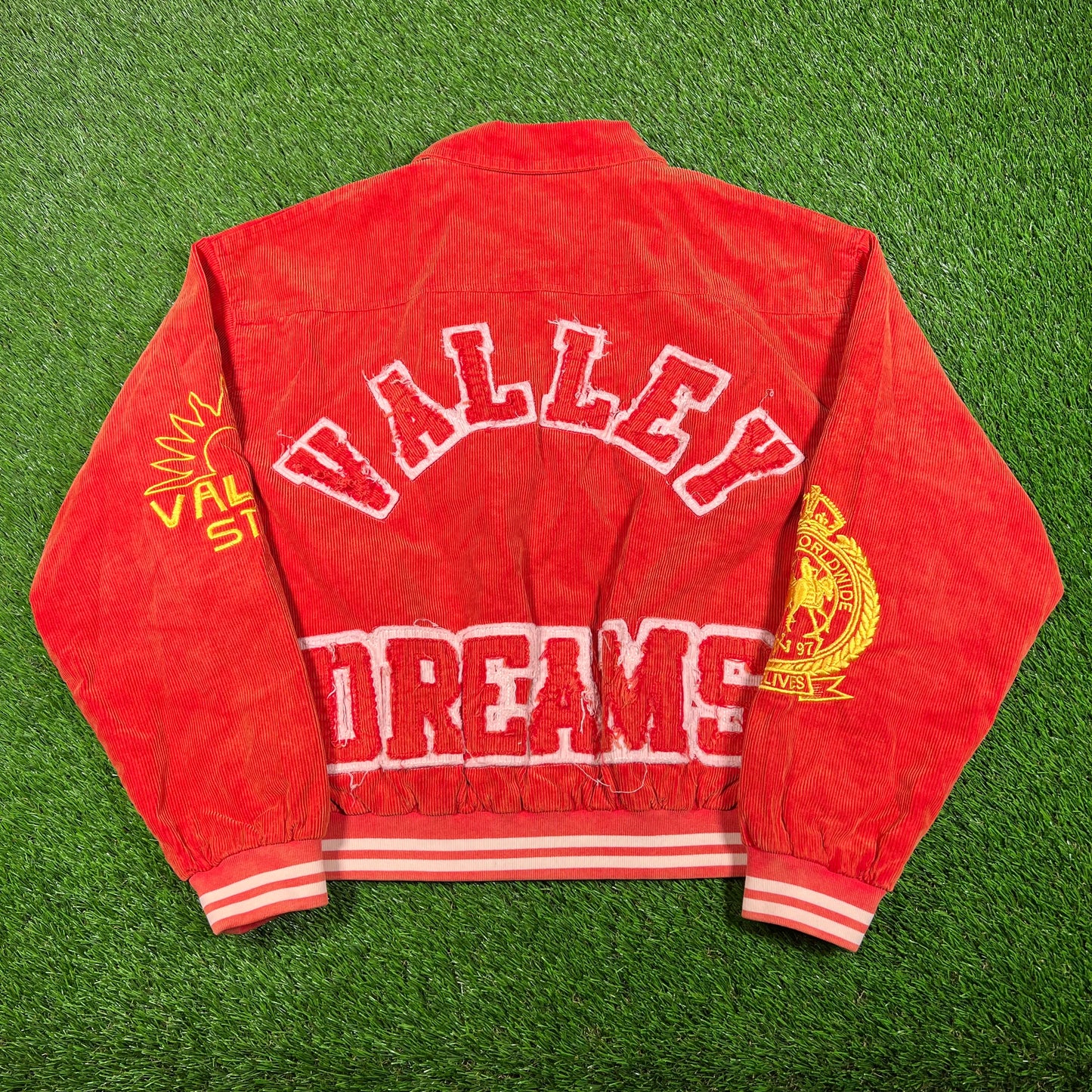 Vale Forever Orange Collage Souviner Varsity Jacket (2025) Size XL NEW x15875