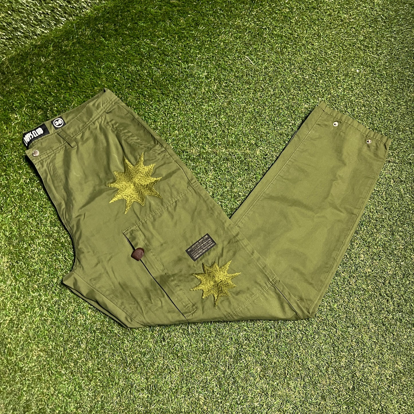 Billionaire Boys Club BBC Shooting Star Green Cargo Pants Size 36 USED X14286