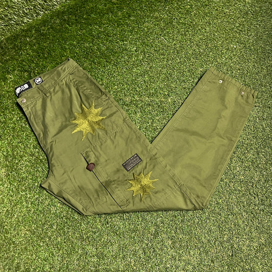 Billionaire Boys Club BBC Shooting Star Green Cargo Pants Size 36 USED X14286