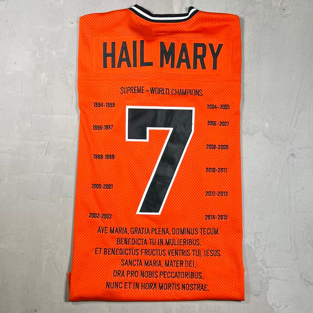 Supreme Hail Mary Football Jersey Orange (2014) Size XL USED x18384