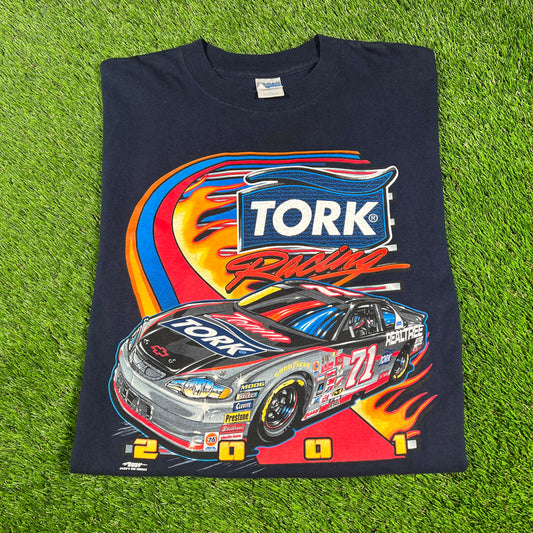 2001 Tork Racing #71 Navy Tee Size XL USED v16692