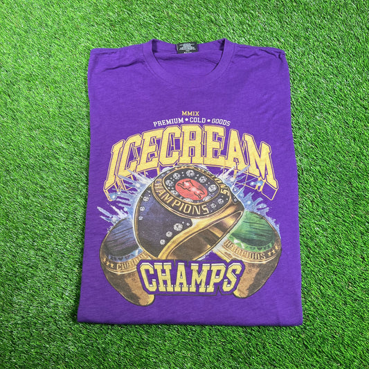 IceCream Purple Champion Ring Tee Size Large USED x16003