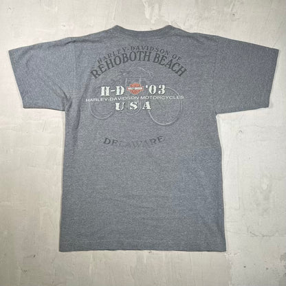 2003 Harley Davidson "100 Years" Grey Pocket Tee Size Medium USED v20404