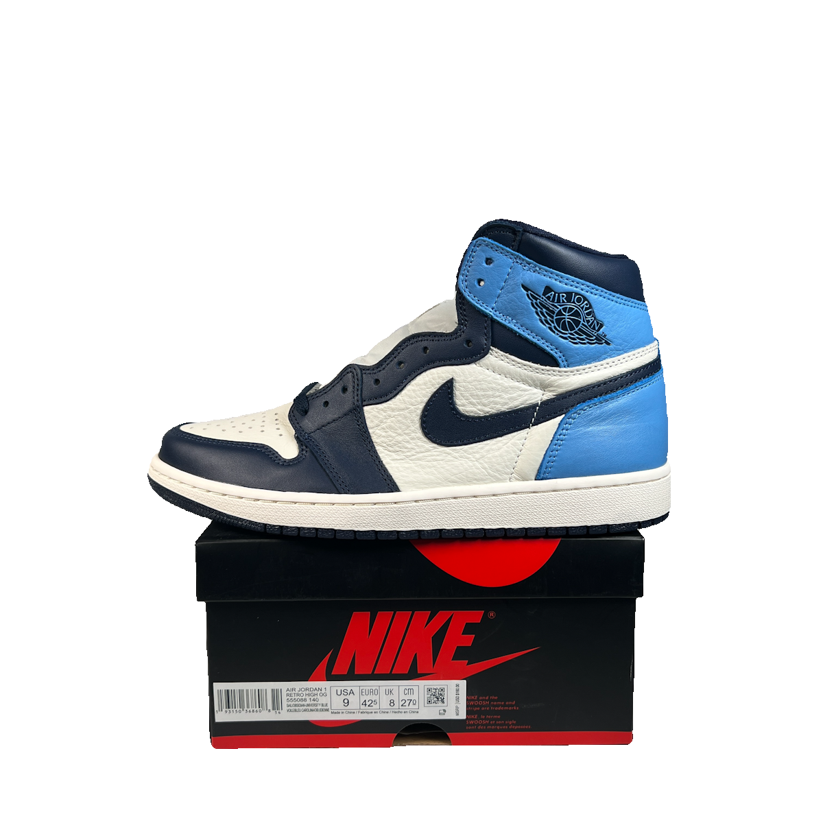 Jordan 1 High Obsidian (2019) Size 9 NEW s22992